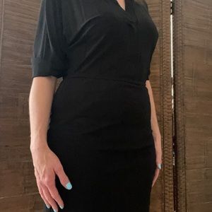 Trina Turk Black dress with 3/4 length sleeves